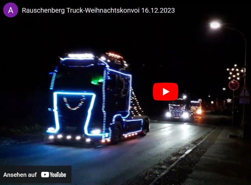 Youtube-Video LKW-Weihnachtskonvoi am 16.12.2023 zugunsten ...