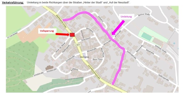 Vollsperrung, Albshäusertorstraße 2, Auf dem Römer 12, Höhe Borngasse, Hinter der Mauer, Rauschenberg 17.07.2023 – 28.07.2023